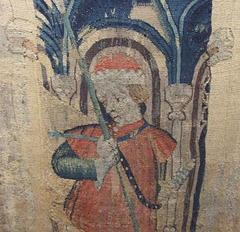 Detail of an Attendant of Joshua and David from the Nine Heroes Tapestry in the Cloisters, April 2012