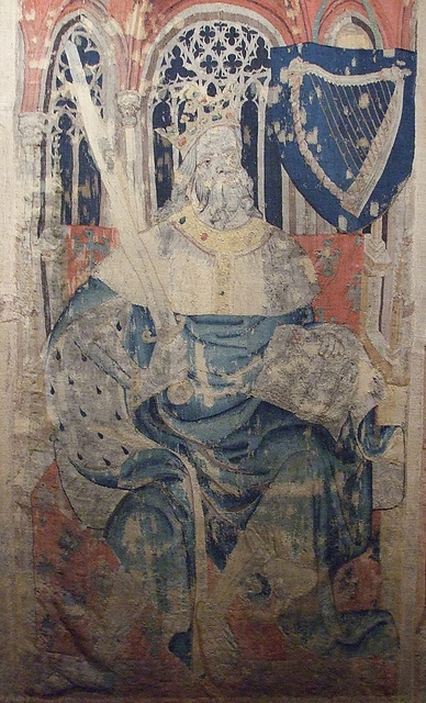Detail of David from the Nine Heroes Tapestry in the Cloisters, April 2012