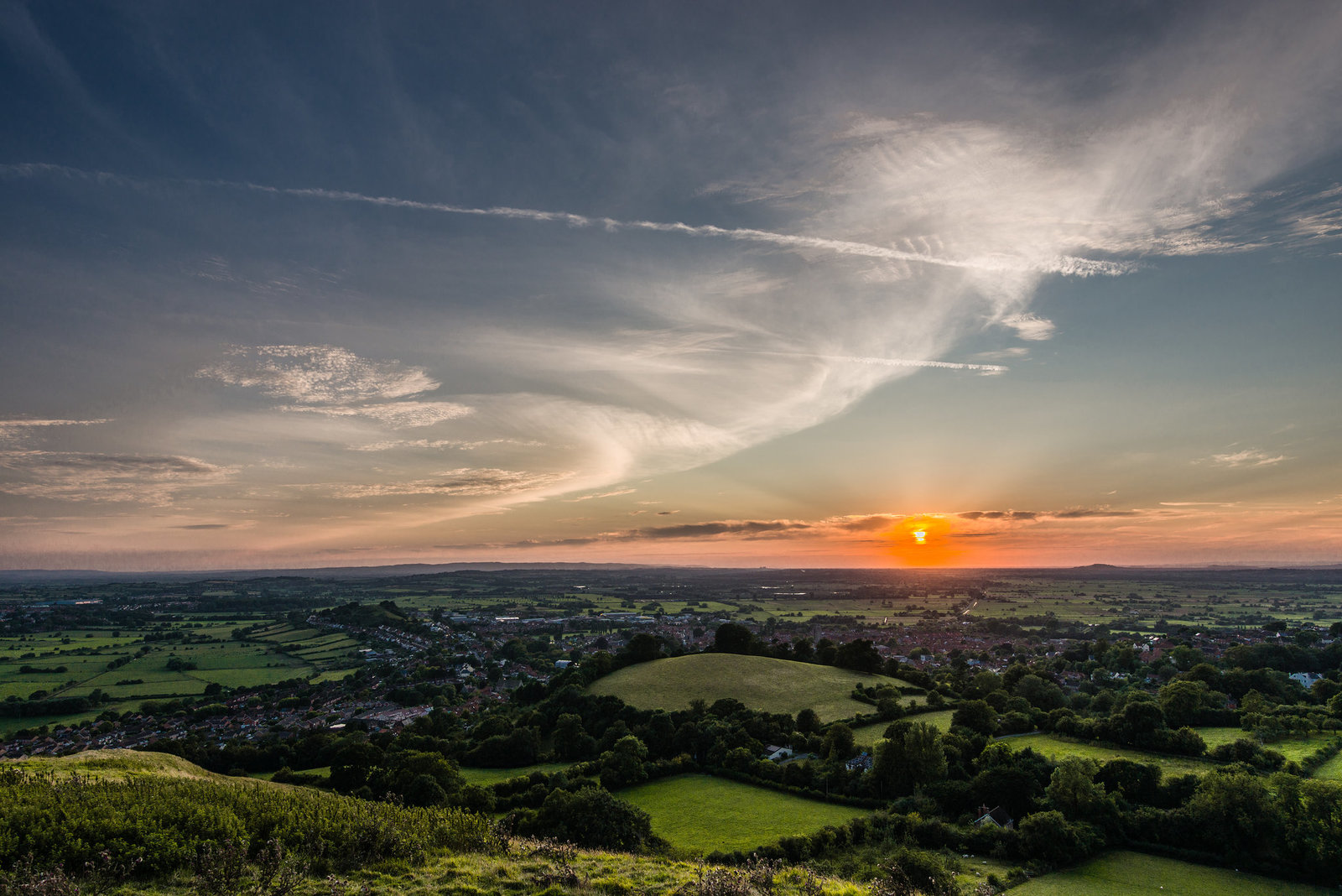 Sonnenuntergang über Glastonbury - 20140807