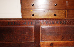 Free Sittings For Men Sign, Gallery pew, St Dionysius, Market Harborough