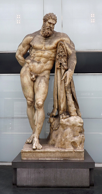 Replica of the Farnese Hercules in the Subway in Naples, July 2012