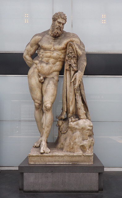 Replica of the Farnese Hercules in the Subway in Naples, July 2012