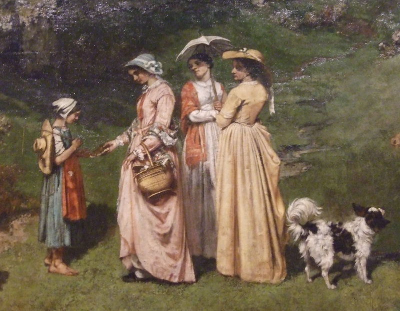 Detail of Young Ladies of the Village by Courbet in the Metropolitan Museum of Art, July 2011