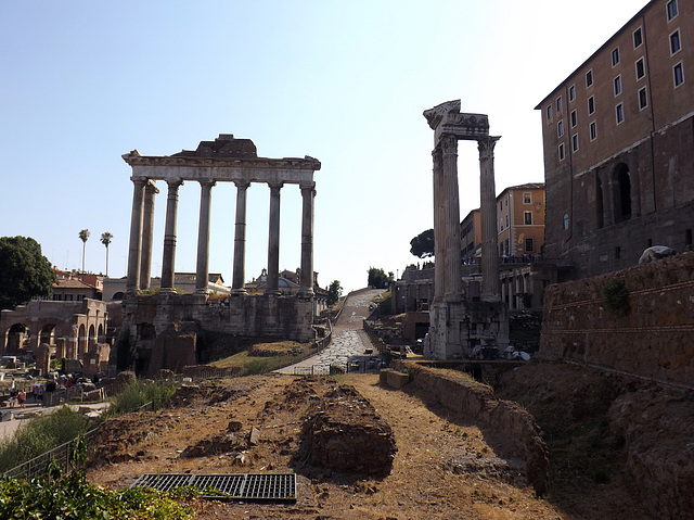 The Temple of Saturn and the Temple of Vespasian in the Roman Forum, July 2012