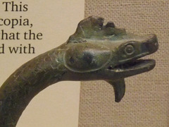Detail of the Bronze Figure of a Bearded Snake in the British Museum, April 2013