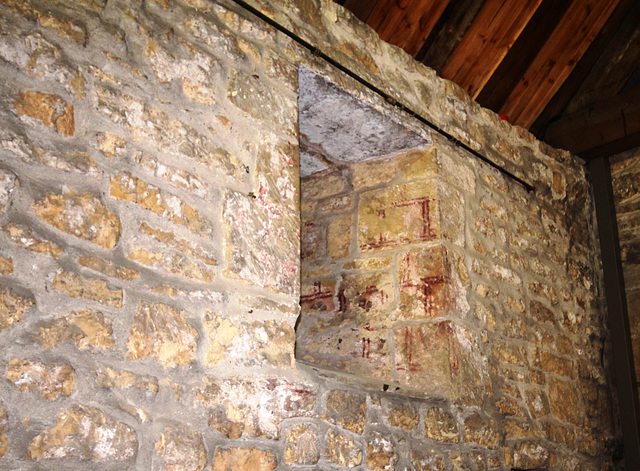 Remains of painted wall decoration, Chapel at Lotherton Hall, Aberford, West Yorkshire