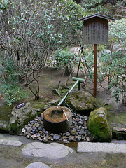 le célèbre bassin tsukubai "j'apprends seulement pour le plaisir"