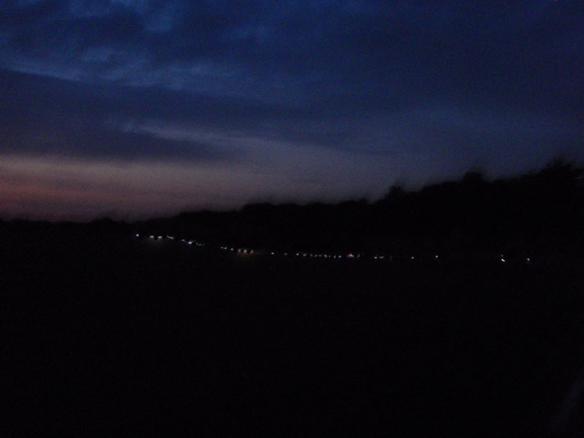 Night time trail of tailights near Villaines-La-Juhel