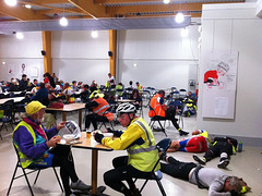 Dining hall at Carré du Perche at Mortagne Au Perche became an ad hoc sleeper