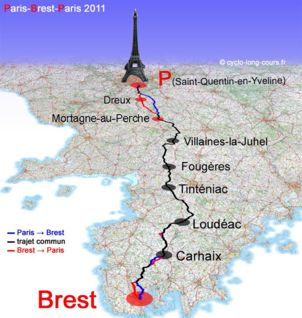 Paris-Brest-Paris oblique route