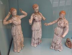 Three Large Female Figures with Raised Arms in the British Museum, April 2013
