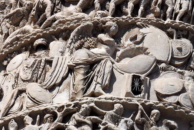 Detail of the Column of Marcus Aurelius in Rome, July 2012