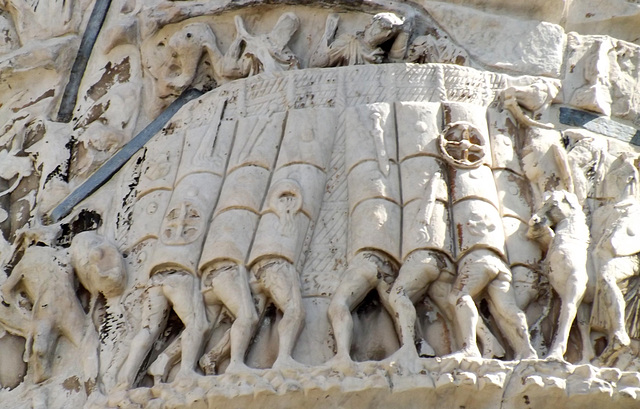 Detail of the Column of Marcus Aurelius in Rome, July 2012