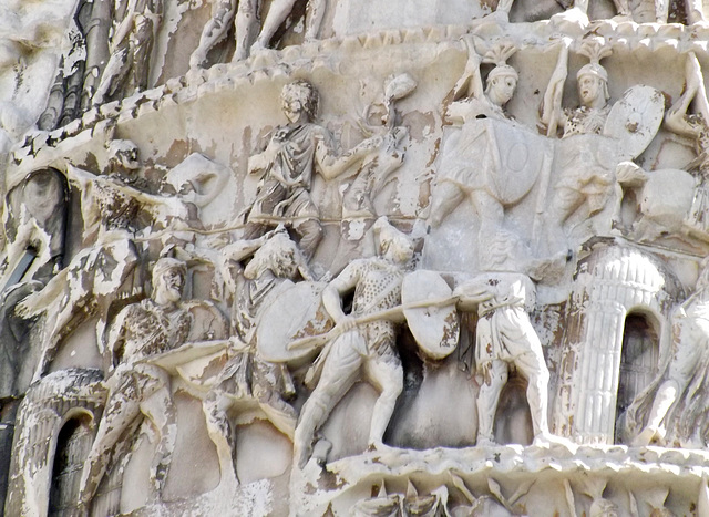 Detail of the Column of Marcus Aurelius in Rome, July 2012