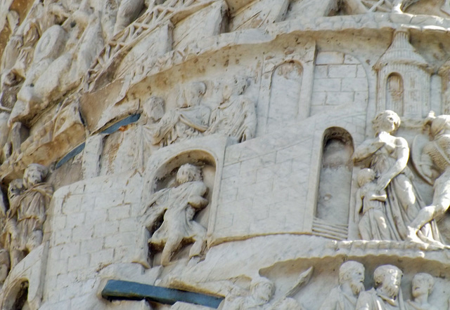 Detail of the Column of Marcus Aurelius in Rome, July 2012