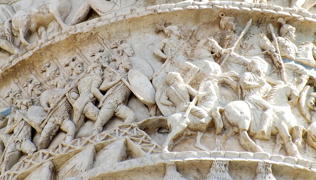 Detail of the Column of Marcus Aurelius in Rome, July 2012