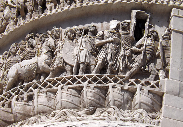 Detail of the Column of Marcus Aurelius in Rome, July 2012