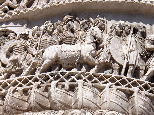 Detail of the Column of Marcus Aurelius in Rome, July 2012