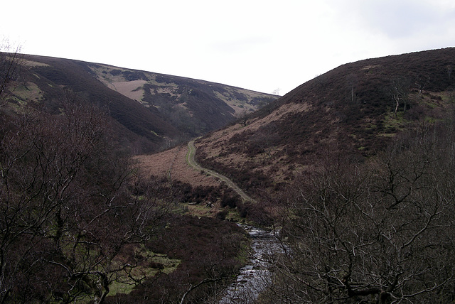 Folllowing the Derwent past Slippery Stones