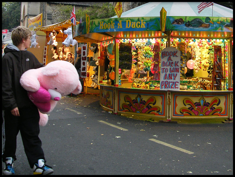 win a stupid pink bear