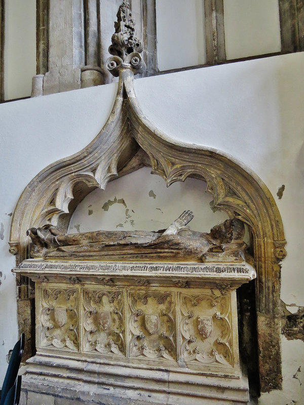 st. mark's hospital church / lord mayor's chapel, bristol,good  c14 civilian effigy of c. 1360 under ogee canopy, though the chest tomb looks c15