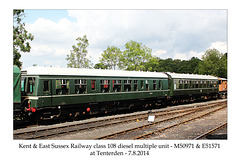 KESR class 108 DMU - Tenterden - 7.8.2014