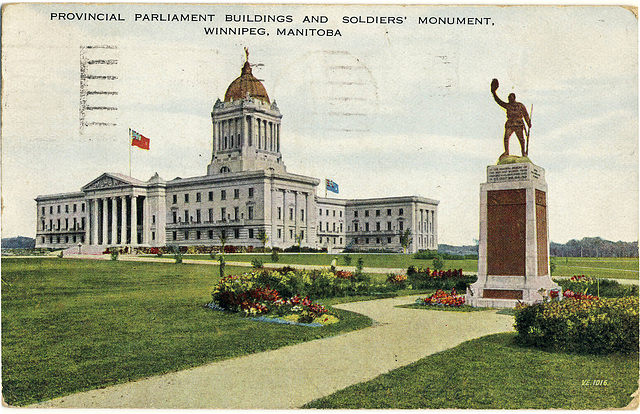 4235. Provincial Parliament, Buildings and Soldiers' Monument, Winnipeg, Manitoba