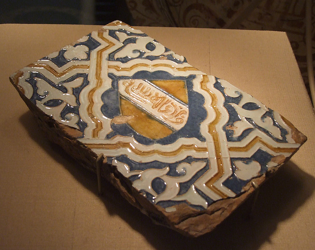 Tile with the Heraldic Device of the Nasrid Kings in the Cloisters, June 2011