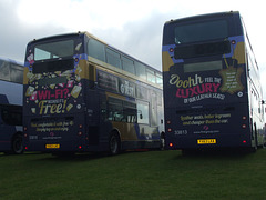 DSCF6047 First Eastern Counties 33818 (YX63 LKG) and 33813 (YX63 LKA) at Showbus - 21 Sep 2014