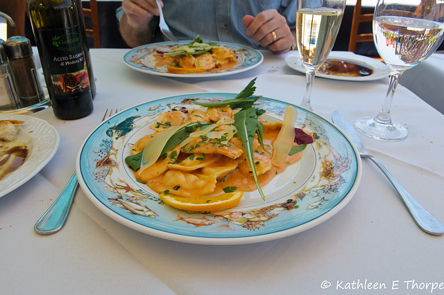 Lobster stuffed ravioli at Taverna Azzurra in Sorrento SOOC 052014-002