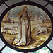 Allegorical Figure: Goatherdess with Distaff and Spindle Stained Glass Roundel in the Cloisters, October 2010