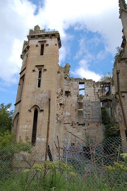 Cambusnethan Priory, Lanarkshire, Scotland burnt c1984