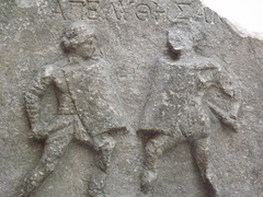 Detail of the Female Gladiators Relief in the British Museum, April 2013