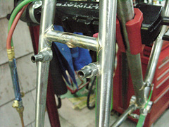 #CT209 Finished seat stay bridge and rear brake bosses. Note: threaded fender mount under brake bridge (2009)