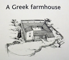 Reconstruction Drawing of a Greek Farmhouse in the British Museum, April 2013