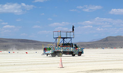 Lego Mutant Vehicle on the Entrance Road for Burning Man 2014 (0349)