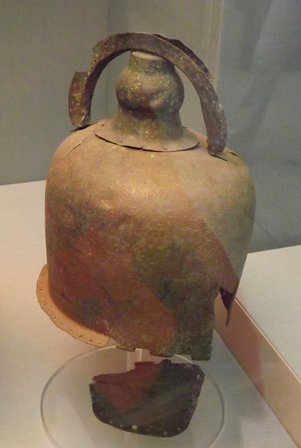 Crested Bronze Helmet with Hinged Ear Flaps in the British Museum, May 2014