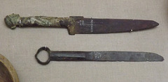 Iron Knife and a Iron Knife with a Bronze Handle in the British Museum, April 2013