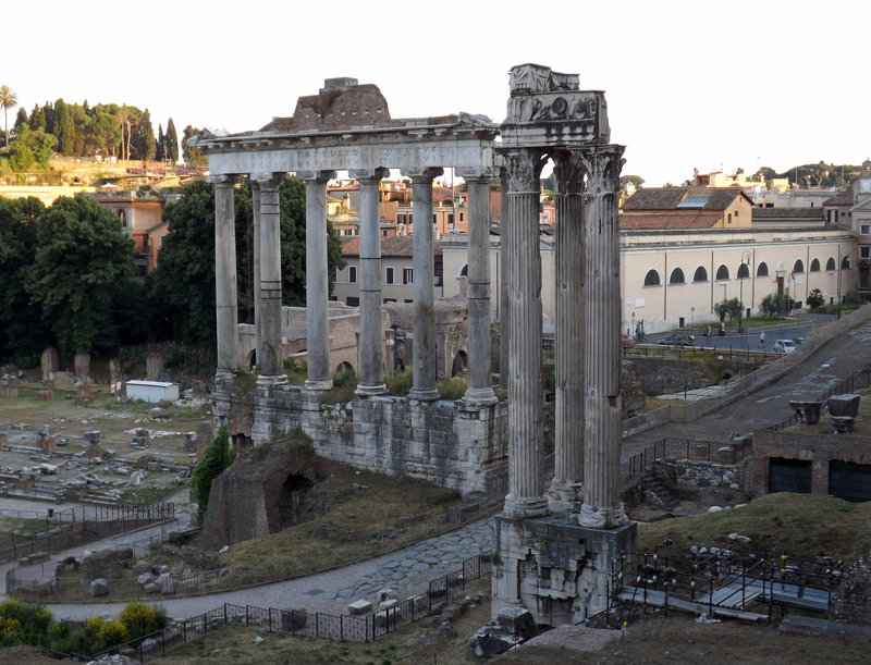 The Temple of Saturn and the Temple of Vespasian in the Roman Forum, June 2013