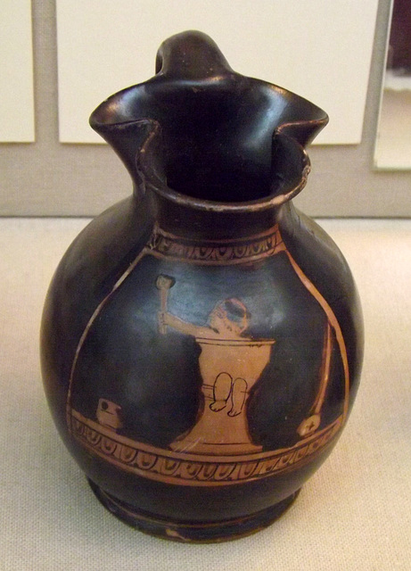 Miniature Red-Figure Chous with an Infant Sitting on a Potty in the British Museum, April 2013