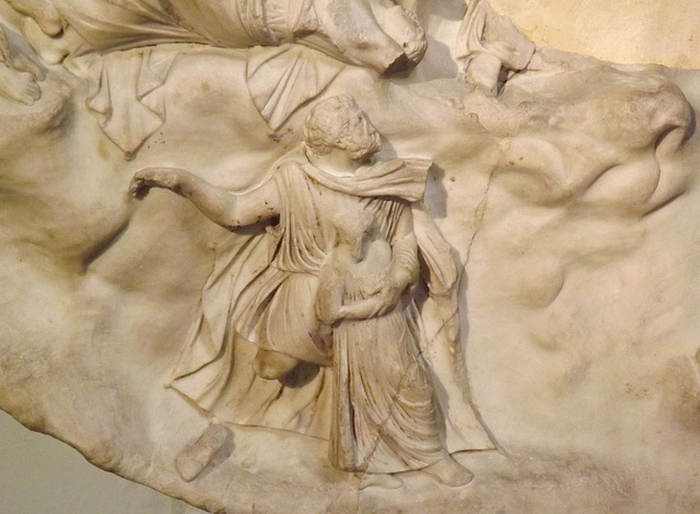 Detail of Apollo and Artemis Slaying the Children of Niobe in the British Museum, May 2014