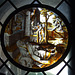 The Blinding of Tobit Stained Glass Roundel in the Cloisters, October 2010