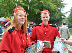 Un accueil sympa et un Spirou avec la houppe de Tintin