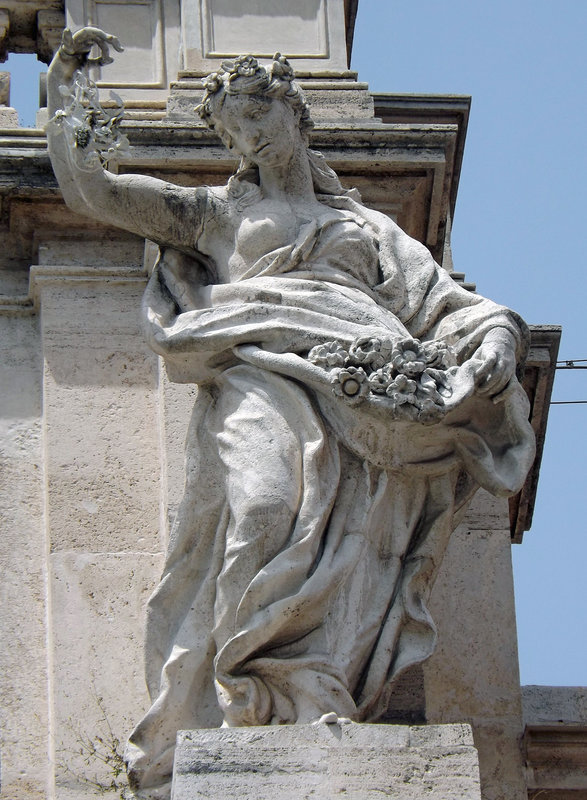 Detail of the Fountain of Trevi in Rome, June 2012