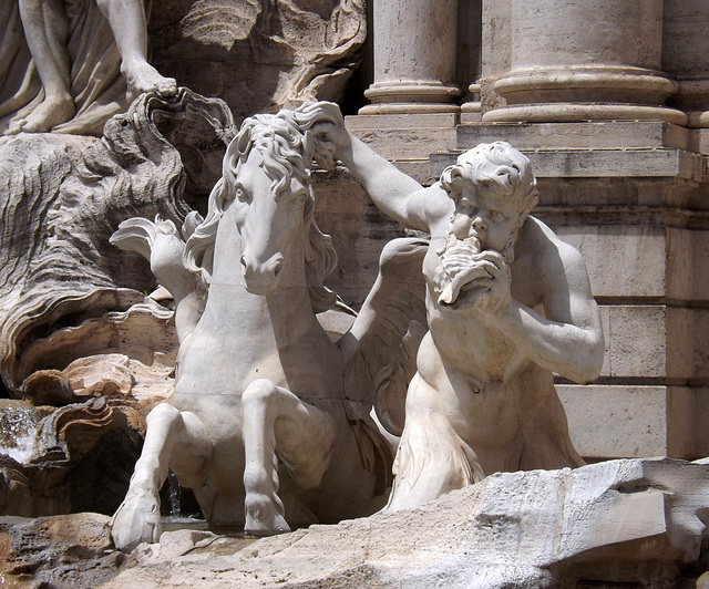 Detail of the Fountain of Trevi in Rome, June 2012