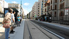 BESANCON: 2014.08.30 Inauguration du Tram: Arrivée de la première rame station Fontaine Argent 01