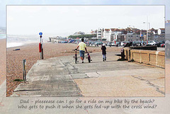 Cycling on the seafront  - Seaford - 29.8.2014