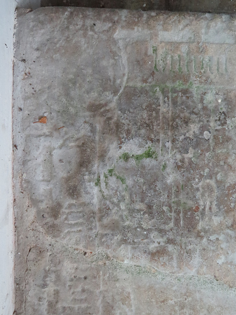 st.mary's church, south walsham, norfolk,half incised slab to abbot richard of south walsham of st.benet's abbey +1439, which only came here in the 1940s