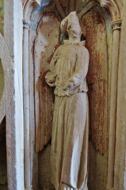 ingham church, norfolk,detail of chest tomb   of sir roger de bois +1300 and wife margaret +1315, made c.1380