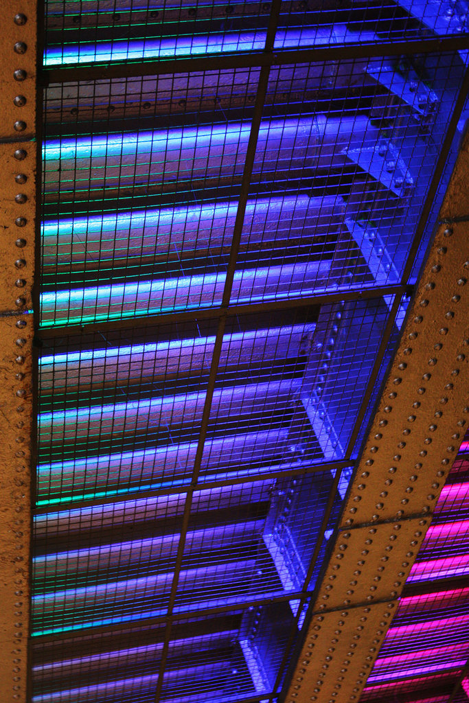 Blue light and girder